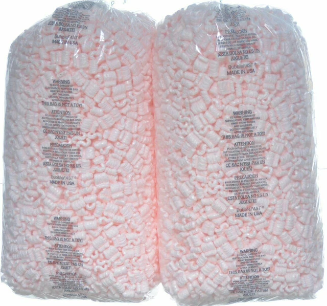 2 Bags 7 Cu Ft Lot 2 x 3.5 Cu Ft Bags Pink anti Static Packing Peanuts