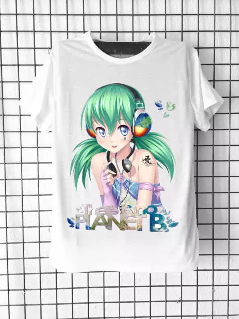 Tee-shirt manga animé japonais Manga girl Ecologie Geek There is no planet B