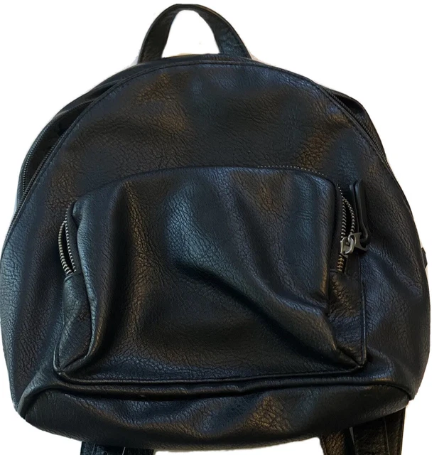 Universal Thread Black Faux Leather Backpack Purse Bag - EUC! - A4