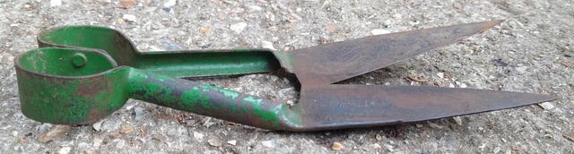 Vintage John Guy & Co 11.5" Riveted Sheep Shears Made in Sheffield Green, Prop
