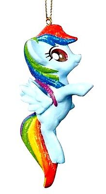 My Little Pony Rainbow Dash Christmas Ornament Sparkle Glitter Holiday Gifts New