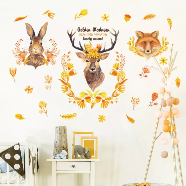 Woodland Elk Deer Fox Rabbit Removable Wall Stickers Home Decor Art Vinyl Fun