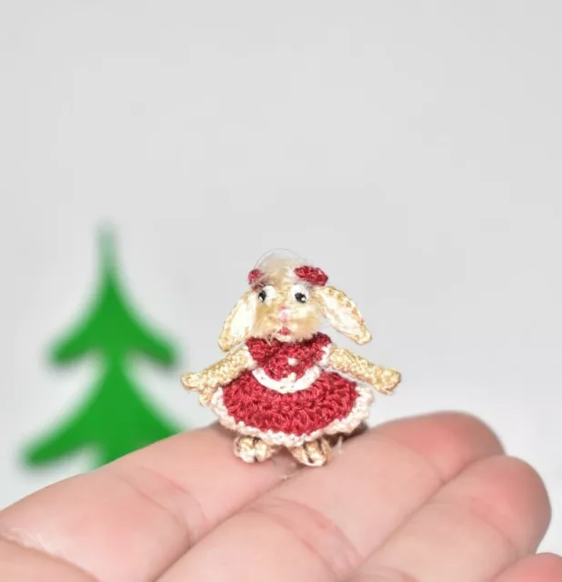 Miniature Crochet Bunny Girl Micro Rabbit Extremely Micro 1" Rabbit Lovers Gift