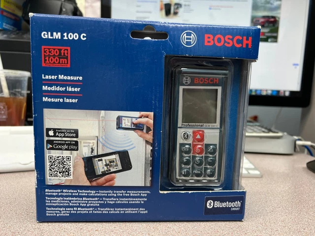 Bosch GLM 100 C Bluetooth Enabled 330-Feet Laser Measure New