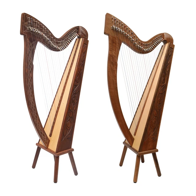 MUZIKKON 27 STRING Boru & Trinity Irish Harp, Celtic Irish Lever Harp