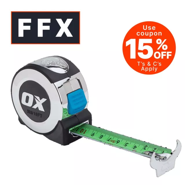 Ox Tools P020905 Professional 5 Metre 16ft Tape Measure 5m Metric and Imperial