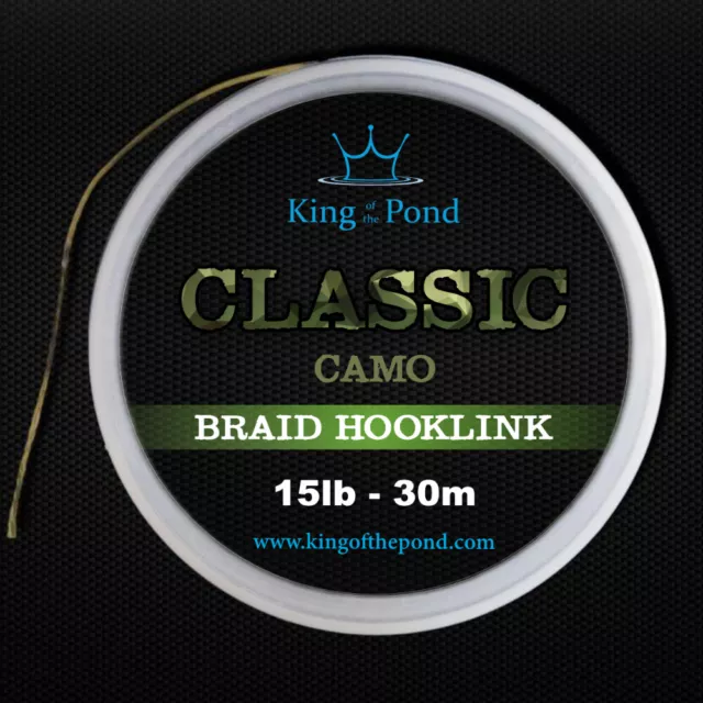 Carp braid hooklink camo or dark green - 30m spool, carp rigs, carp fishing