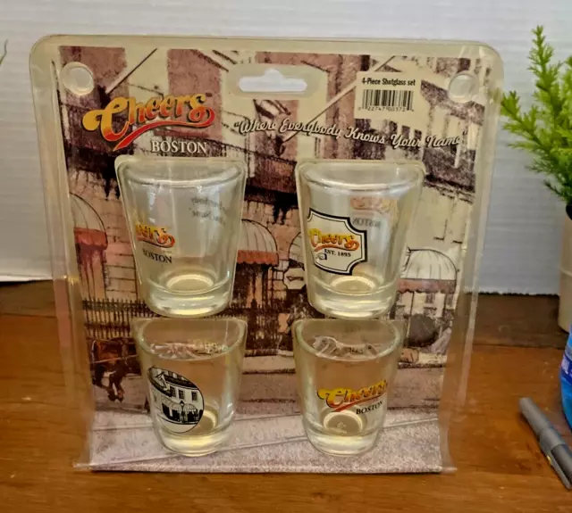 Cheers 4 Piece Shot Glass Set "Where Everbody Know Your Name" Boston