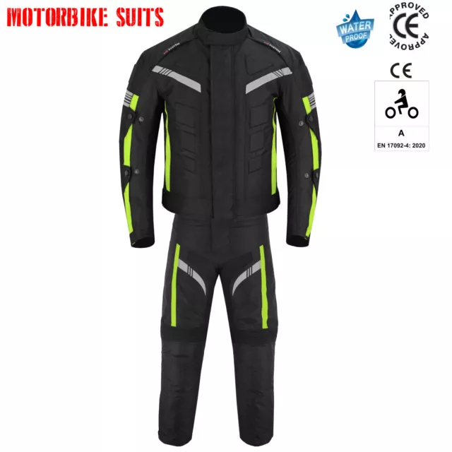 Motorcycle CE Suit Cordura Waterproof Motorbike Touring Jacket Trouser Armoured