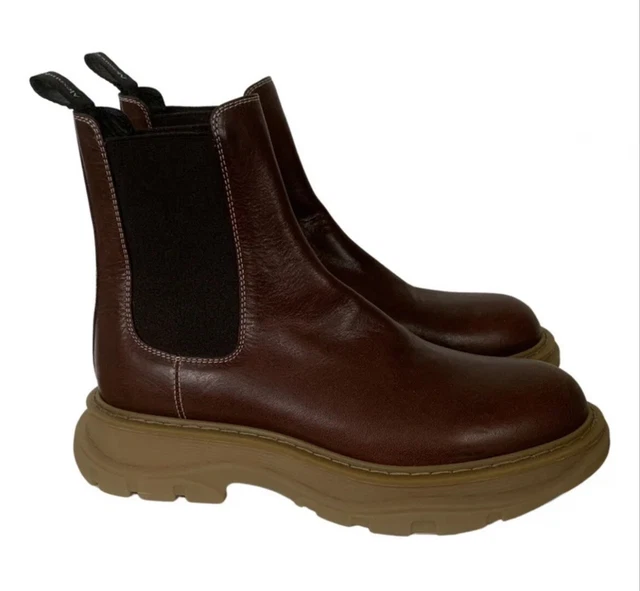 ALEXANDER MCQUEEN LEATHER Brown boots mens Size 8/42 £75.00 PicClick UK