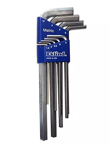 Eklind 11609 Bright-Hex-L Key Allen Wrench - 9pc set Metric MM sizes 1.5-10