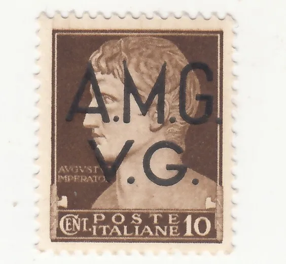 Italy 1945-46 Augustus Caesar Venezia Giulia. 10c OP AMG VG Sc# 1LN7A (A250) MNH