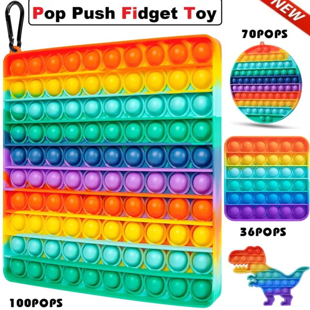 Pop Push Fidget Toy Bubble Sensory Stress Relief Kids Family Square Game Gift US