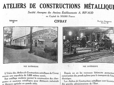 Civray Ateliers Constructions Metalliques Rivaud Publicite 1931