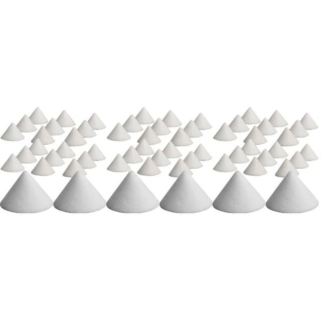60 Pcs White Aluminum Oxide Ceramic Nail Pottery Support Feet