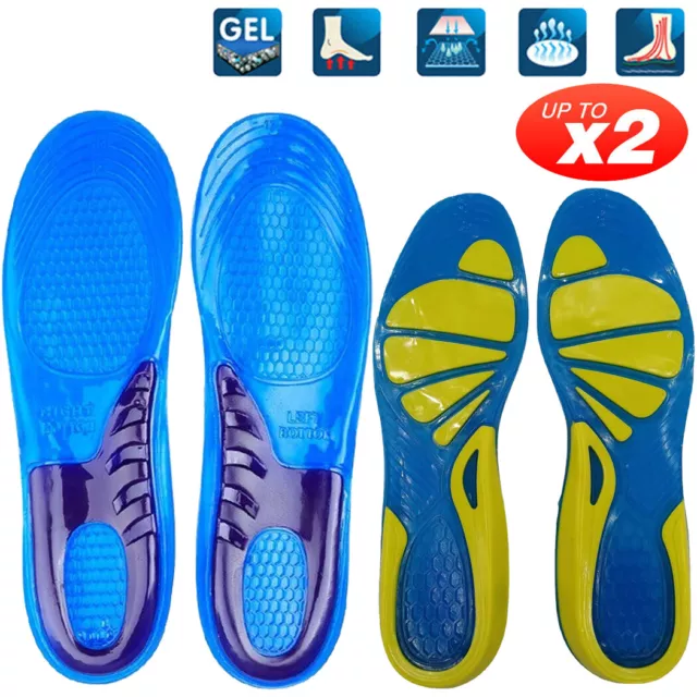 Work Boot Insoles Hiking Trainer Inner Soles Foot Inserts Support Silicone Gel