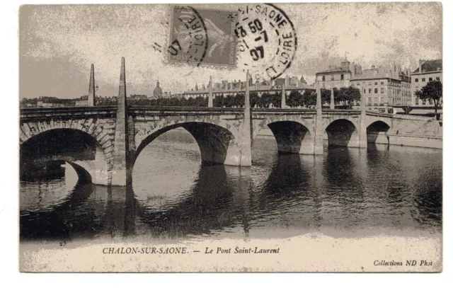 CHALON SUR SAONE - Saône & Loire - CPA 71 - Pont St Laurent