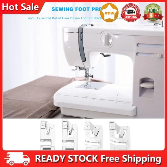 4pcs Sewing Machine Rolled Hem Foot Presser Home Stitch Quilting Accessories