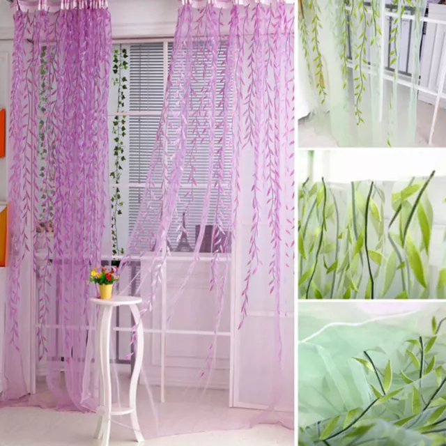 Tree Willow Curtains Blinds Voile Tulle Room Curtain Sheer Panel Drapes.zz