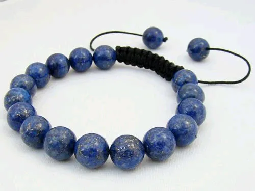 10mm Lapis lazuli Gemstone Mala Stretchy Bracelets Reiki Wristband Elegant
