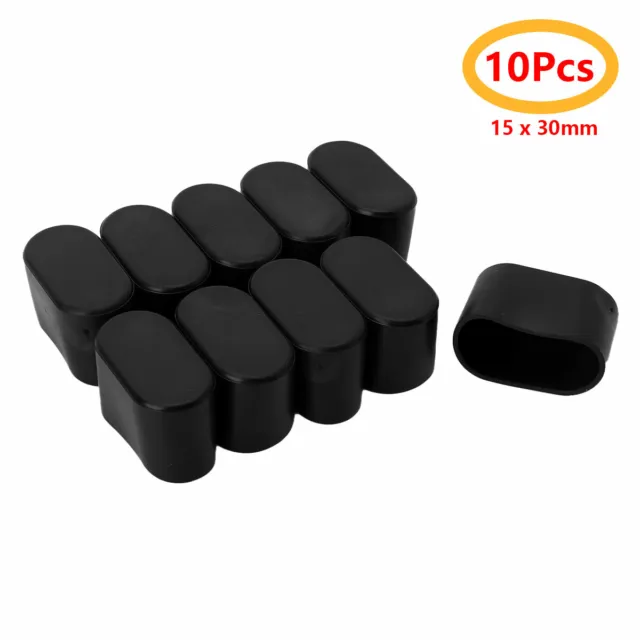 10Pc Oval Rubber Furniture Foot Table Chair Leg End Caps Covers Floor Protector