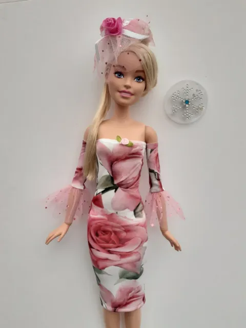 Pink Roses Party Dress, Outfit, Doll Clothes - Fits 28 Inch Barbie Fashion Dolls