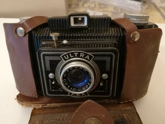 Ancien Appareil Photo ULTRA FEX De Collection Avec étui Cuir, état Correct