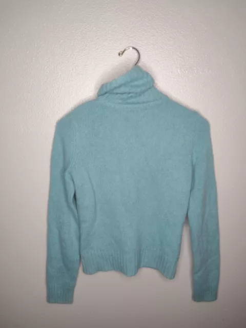 Daniel Bishop Cashmere Knit Turtleneck  Sweater Small Blue FF