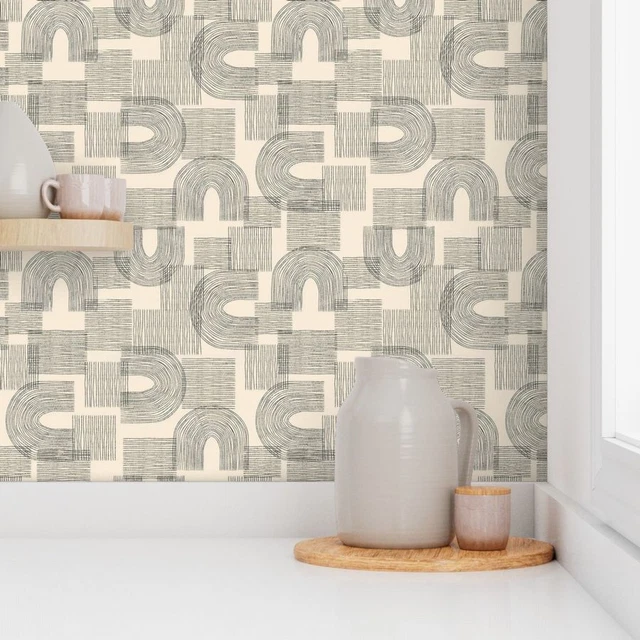 Abstract shapes & geometric Wallpaper ,Peel and Stick Wall ,Removable Wallpaper