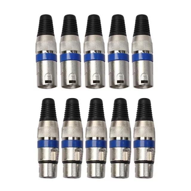 10x XLR 3Pin Male & Female MIC Jack Plug Audio Microphone Wire Cable Connecto KP