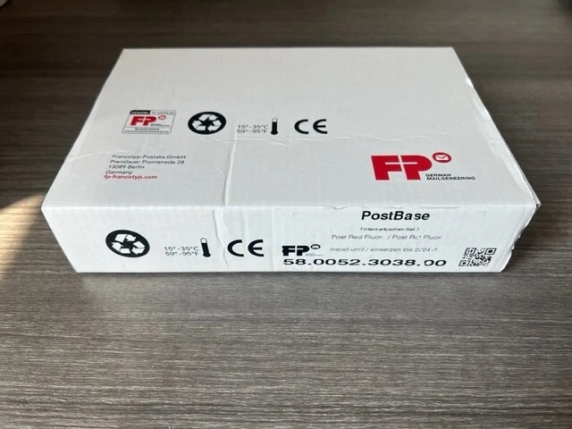 FP Supplies Postbase PIC10 Genuine OEM Fluorescent Post Red Ink Cartridge Set