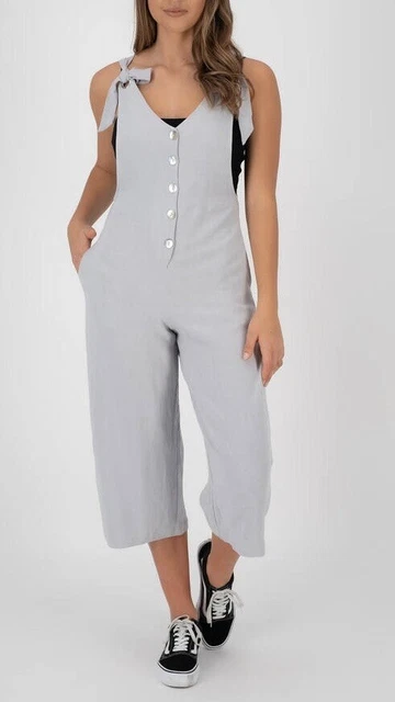 Mooloola Linen Blend Playsuit, Jumpsuit, Button Front, Size 6-8, BNWT!