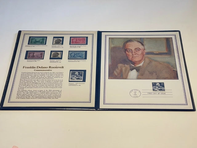1982 - Franklin Delano Roosevelt - 6 Mint Stamps & Fdc Commemorative Pres. (#91)