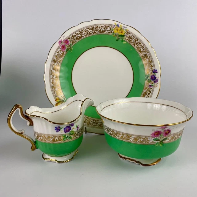 Ciotola di zucchero e piatto torta vintage Royal Doulton brocca latte Royal Doulton c1936 #44464 oro lucido