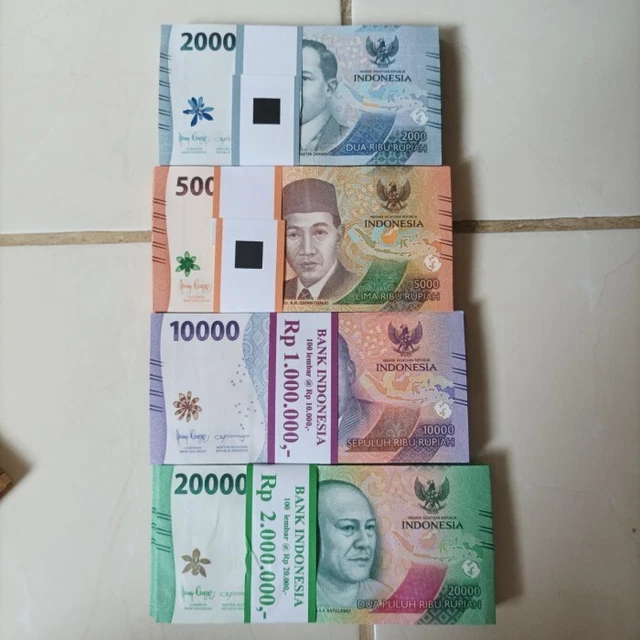 INDONESIAN RUPIAH BANKNOTE 2000, 5000, 10000, 20000 BUNDLE 100 pieces each