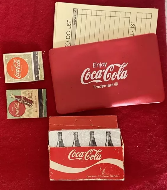 Coca-Cola Ephemera 2 Match Books Deck Playing Cards Promo To Do Plastic Case