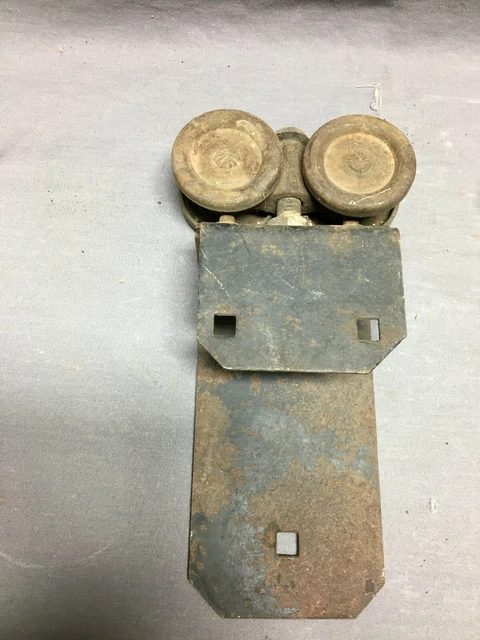 Antique Pair Vintage Parlor Pocket Door Rollers Pulleys Sliders Old 1462-21B 3