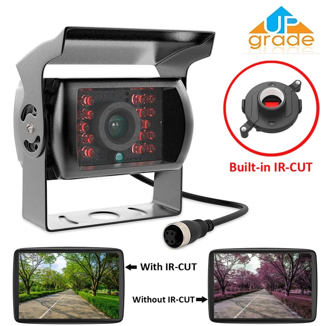Universal vehicle rear view back up camera with night vision