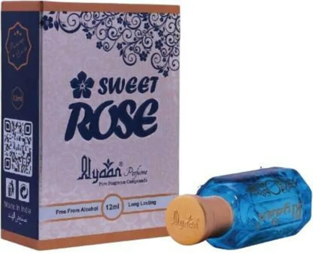 Perfume de rosa dulce Alyaan Attar Ittar rollo floral 12 ml