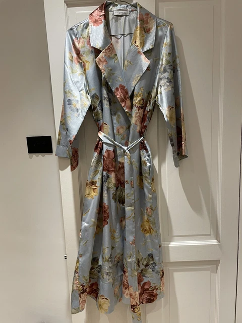 DAVID NIEPER QUILTED Floral Full Length Dressing Gown Size 14