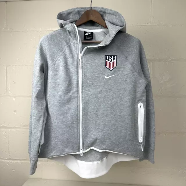 Nike Zip Up Sweatshirt Hoodie, Soccer Team USA Womens Size Medium Olympic Gray