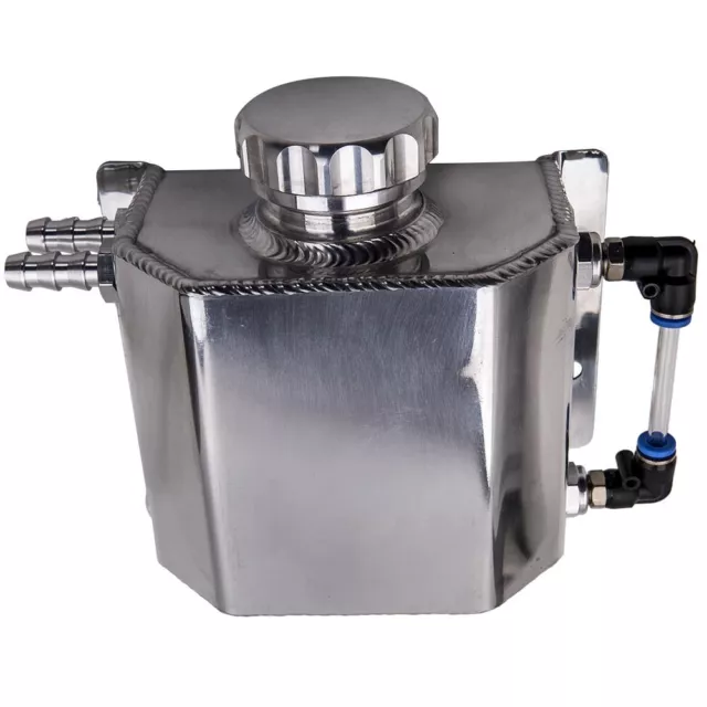 Universal 1L Überlauf Recovery Kühlmittel Tank Wassertank Aluminium Flasche  Neu