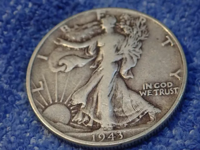 Argent Walking. Liberty Demi Dollar : 1943-P En Très Fin Plus Condition