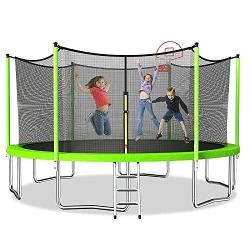 16FT 15FT 14FT Trampoline for Kids Outdoor Trampolines with Safety Enclosure