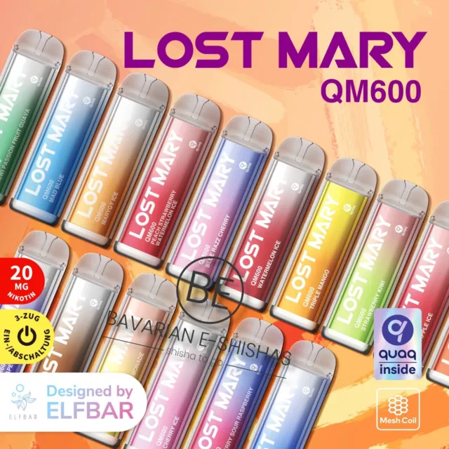 Lost Mary E Shisha by ELFBAR mit Nikotin QM 600 Züge Einweg E-Zigarette 20mg