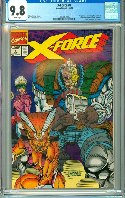 X-FORCE 1 CGC 9.8 WP New CGC CASE NEGATIVE UPC CODE Copper Age MARVEL 1991