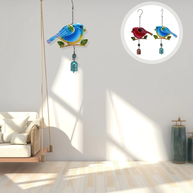 2pcs Vogelwindspiel mit Gick Vogelwindglocke für Garten im Freien Terrasse