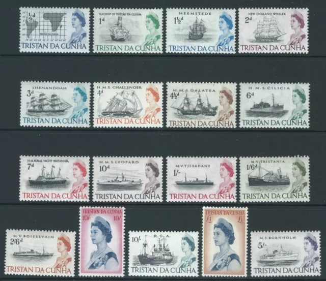 TRISTAN DA CUNHA QEII 1965 SG71/84b set of 17 - unmounted mint. Catalogue £50