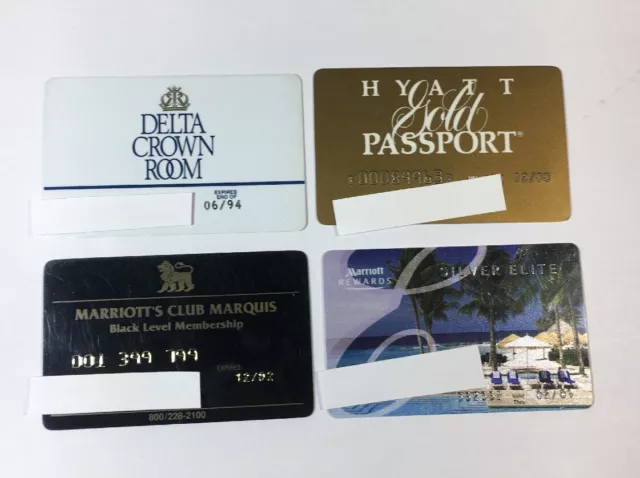 4 Vintage Expired Credit Cards For Collectors - Hotel Charge Card Lot (7148)