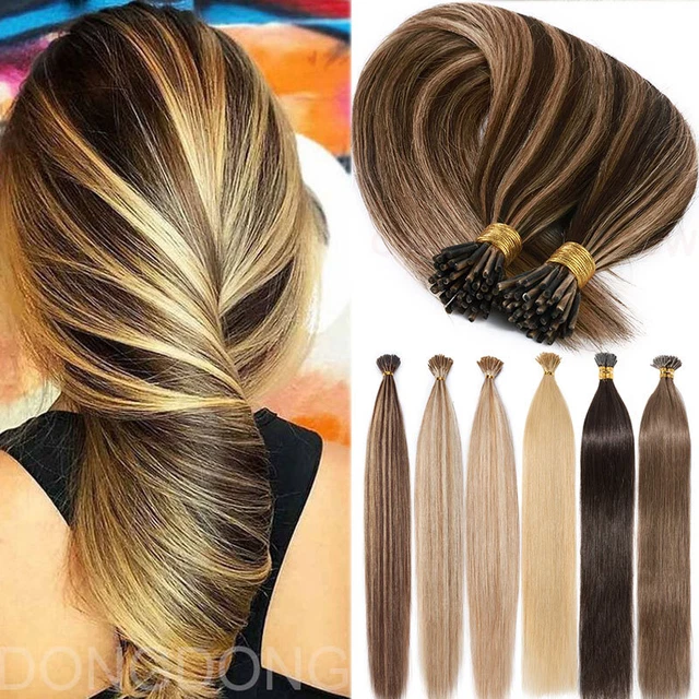 200S Stick I Tip Russian 100% Real Human Remy Hair Extensions Keratin Pre Bonded